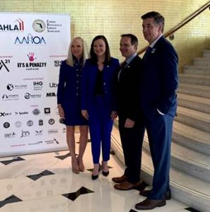 The photo shows the leaders at the event