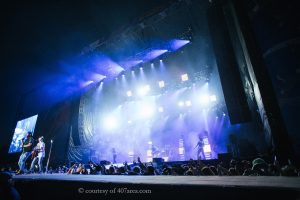Runaway Country Music Fest, crowd cheers as onstage singer and guitarist play